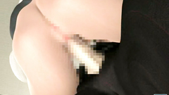 Short-haired slut in glasses seduced for a toilet fuck