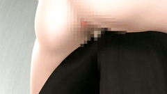 Short-haired slut in glasses seduced for a toilet fuck