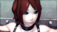 Naughty redhead babe in black stockings abused by horny tentacles