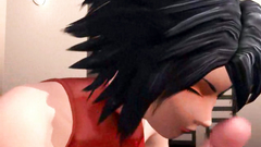 Awesome brunette babe shows her deepthroat skills on big cock