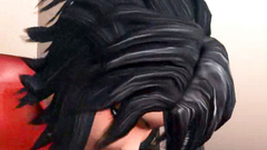 Awesome brunette babe shows her deepthroat skills on big cock