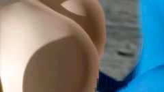 Blue monster seduces and fucks hot naked brunette gal - 3d cartoon sex