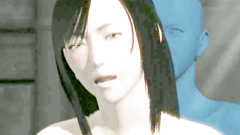 Blue monster seduces and fucks hot naked brunette gal - 3d cartoon sex