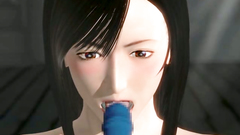 Nude brunette blows cock and gets nailed in her twat