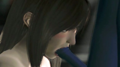 Nude brunette blows cock and gets nailed in her twat