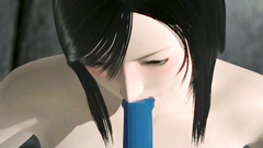 Nude brunette blows cock and gets nailed in her twat