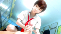 Bondaged young boy gets handjob from horny schoolgirl