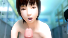 Beautiful short haired teen swallows big cock all way down