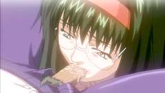 Brunette babe in glasses blows cock in xxx anime toon