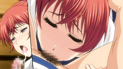 Busty redhead teen plays with big and massive erection