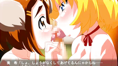 Awesome barely legal hentai teens sharing one hard cock