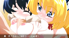 Busty naked cartoon teens shows us their teamwork