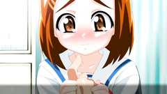 Tiny cartoon babe plays with massive schlong and looks happy