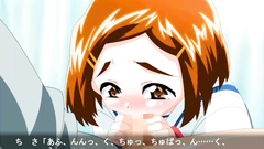 Tiny cartoon babe plays with massive schlong and looks happy