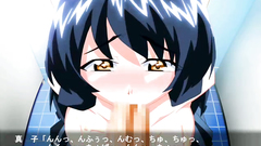 Cartoon schoolgirls sharing one cock together