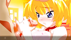 Big breasted teen strokes cock like a pro