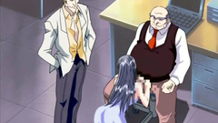 Busty teenage beauty fucked by two mature dudes