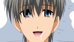 Glamour Hentai chick waving their breasts over the face of a young man