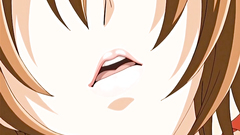 Naughty busty cartoon girl while enjoying licking her breasts and pussy