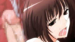 Hot kiss of two hentai characters with nasty saliva