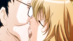 Cum on the face of a blonde hottie in hot hentai movie