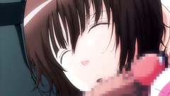 Cum on the face of a blonde hottie in hot hentai movie