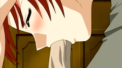 Hot and dirty redhead cartoon babe in mini-skirt swallows long dick