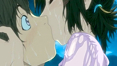 The wet hard sex in pool with two naughty high school students