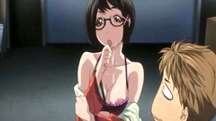 Horny schoolgirl in sexy glasses sucks and ride a big dick