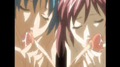 Busty chicks in the futunari cartoon porn action