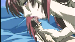 Wet dreams of big breasted redhead gal - oral temptation in hentai toon