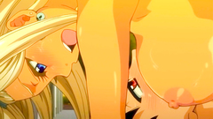 Awesome naked blonde chick fucks hard on the street