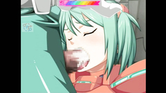 Sexy teen with green hair abused by tentacles in hentai toon