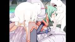 Petite hentai teen gets nailed in all her holes by awful monsters