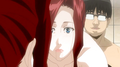 He squeezes her tits hard before starts to fuck her