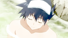 Young and seductive babes have sex in the hot springs