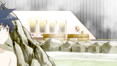 Young and seductive babes have sex in the hot springs