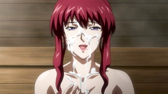 Redhead gal gets messy facial after a nice titjob