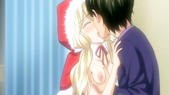 Hot blonde teen in sexy outfit gets her shaved pussy filled with cum