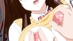 Busty schoolgirl takes erection in her mouth - hentai porn toon