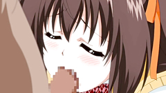 Busty schoolgirl takes erection in her mouth - hentai porn toon