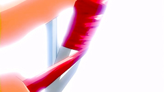 Busty babe with green hair does anything her master wants