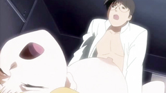 Blonde hentai babe spreads legs for pounding