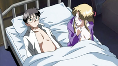 Blonde hentai babe spreads legs for pounding