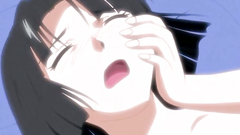 Short-haired busty brunette gal passionately drilled on the bed