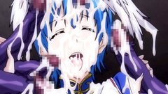 Blue-haired teen abused and rough fucked by tentacles