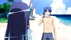 Skinny young babes have nude fun on the beach