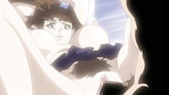 Blindfolded brunette doll in a fetish hentai toon fuck