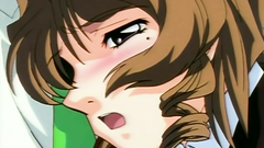 Brown-haired and redhead cutie in hentai sex video