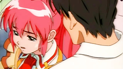 Brown-haired and redhead cutie in hentai sex video